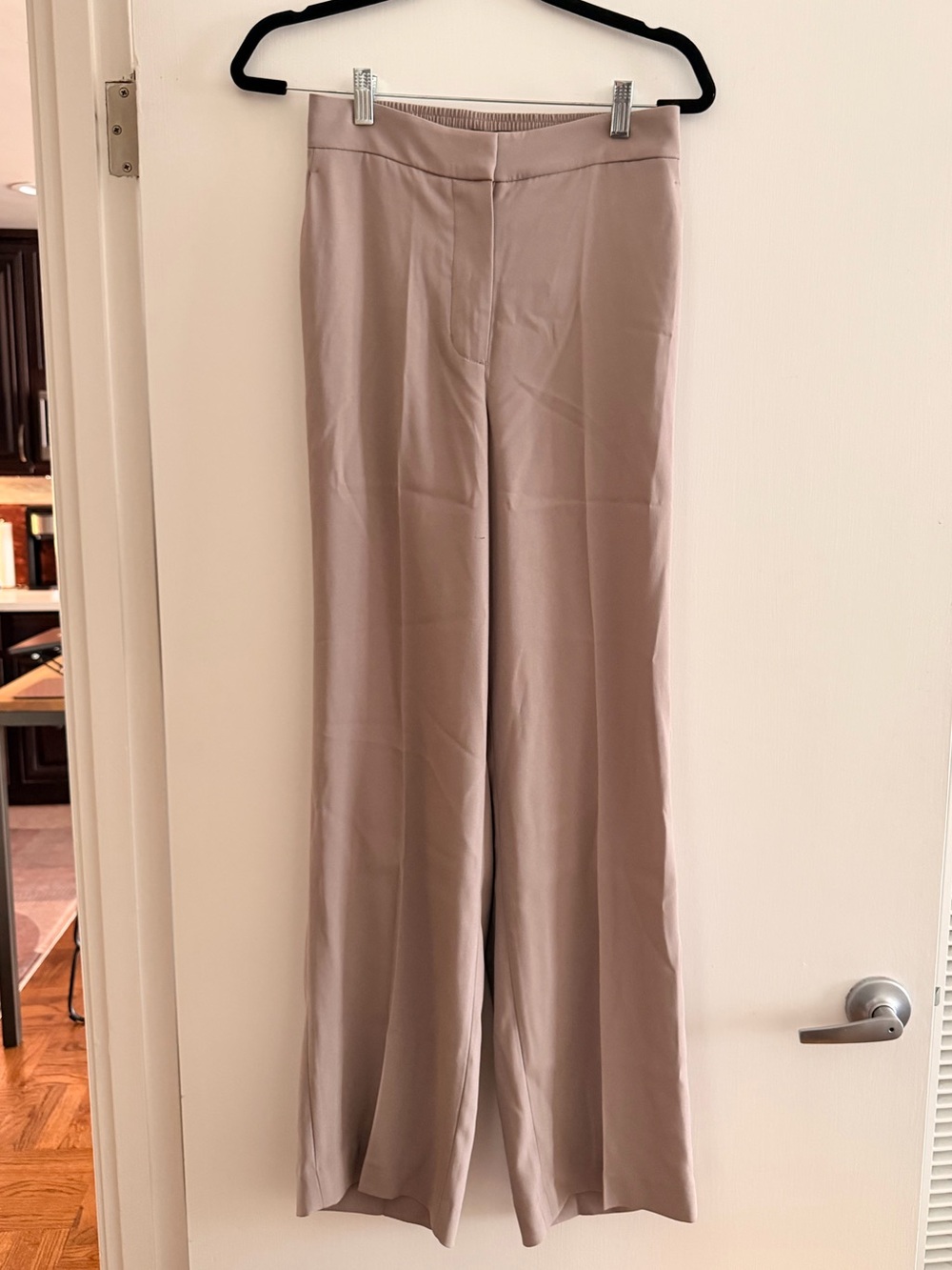 Quince Wide-Leg Crepe Trousers in Taupe